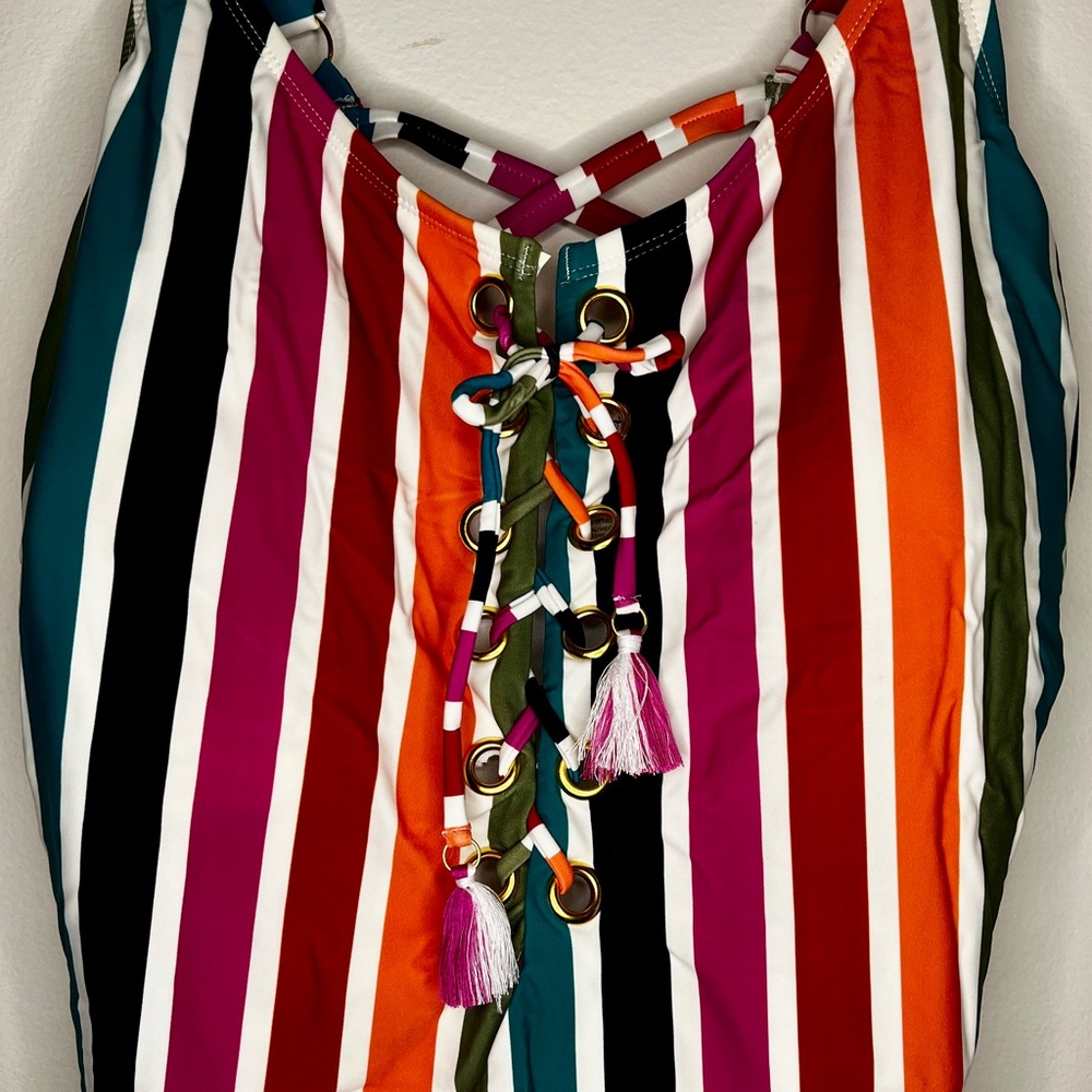 Terra & Sky Multicolor Striped One Piece Swimsuit